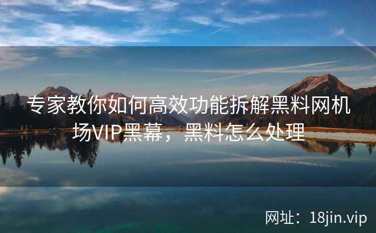专家教你如何高效功能拆解黑料网机场VIP黑幕，黑料怎么处理